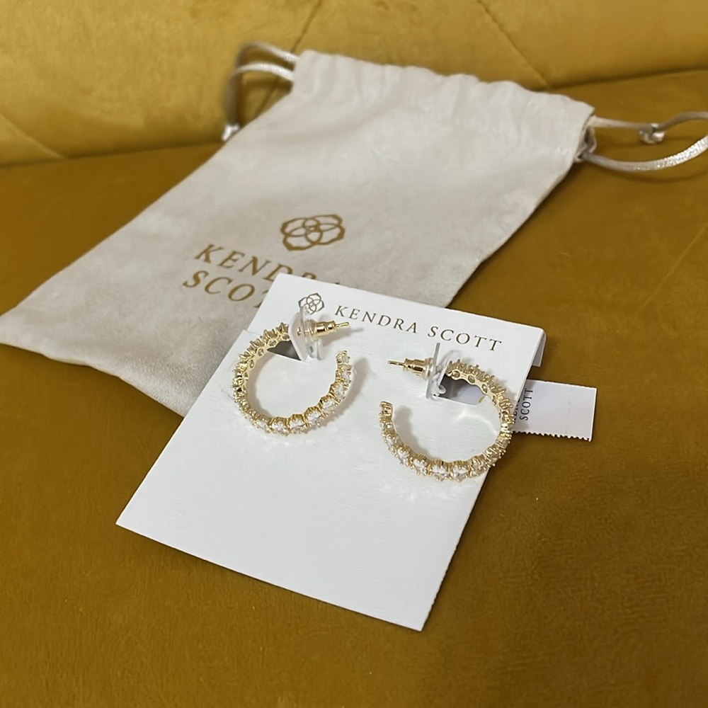 Kendra Scott NWT gold diamond hoops